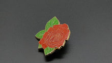 Load and play video in Gallery viewer, Red Rose Blossom Enamel Pin
