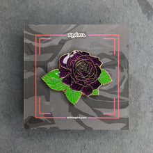 Load image into Gallery viewer, Purple Rose Blossom Enamel Pin
