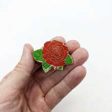 Load image into Gallery viewer, Red Rose Blossom Enamel Pin
