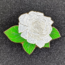 Load image into Gallery viewer, White Rose Blossom Enamel Pin
